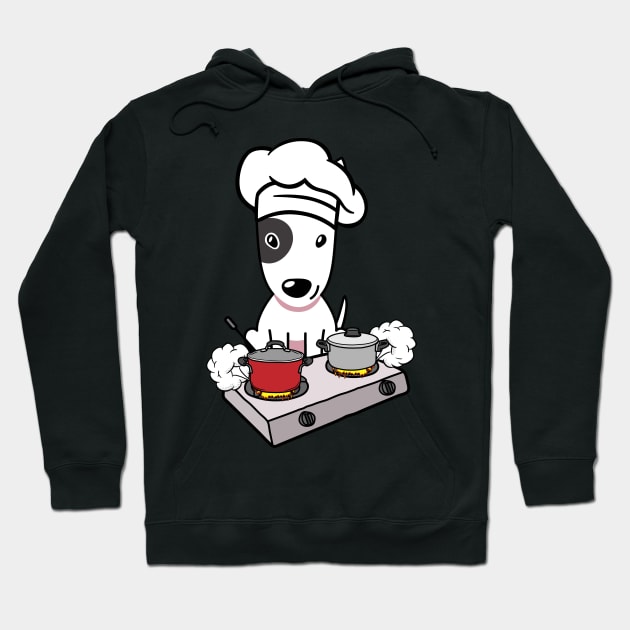 Funny bull terrier is cooking Hoodie by Pet Station